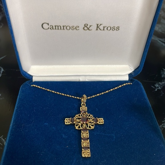 Camrose & Kross ruby cross necklace - Picture 2 of 4